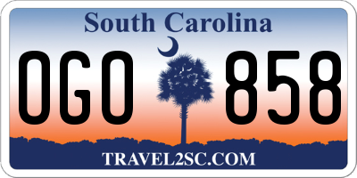 SC license plate OGO858