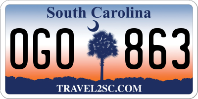SC license plate OGO863
