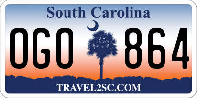 SC license plate OGO864