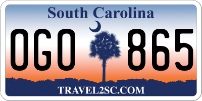 SC license plate OGO865