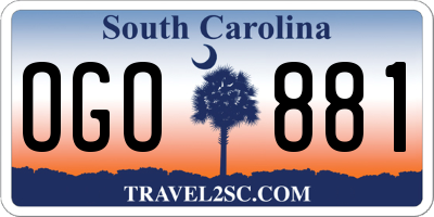SC license plate OGO881