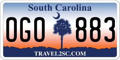 SC license plate OGO883