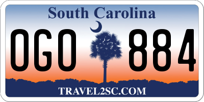 SC license plate OGO884