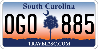 SC license plate OGO885