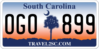 SC license plate OGO899
