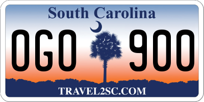 SC license plate OGO900