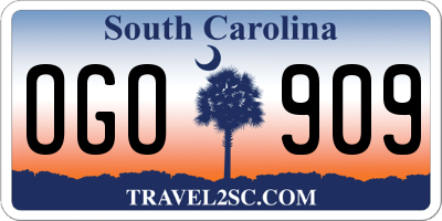 SC license plate OGO909