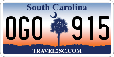 SC license plate OGO915