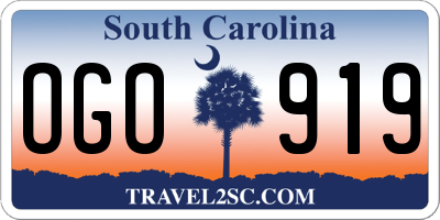 SC license plate OGO919
