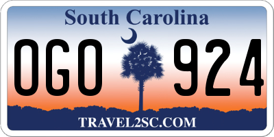 SC license plate OGO924