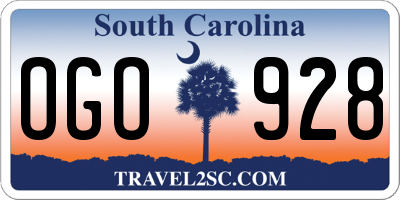 SC license plate OGO928