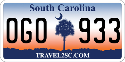 SC license plate OGO933
