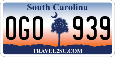 SC license plate OGO939