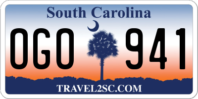 SC license plate OGO941