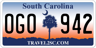 SC license plate OGO942