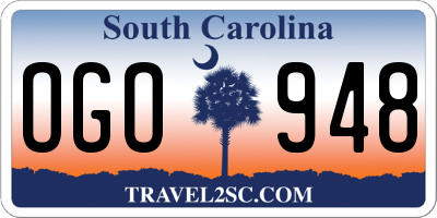 SC license plate OGO948