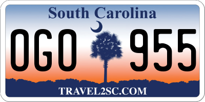 SC license plate OGO955