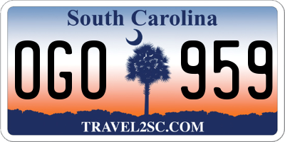 SC license plate OGO959