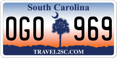 SC license plate OGO969