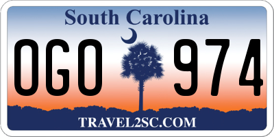 SC license plate OGO974