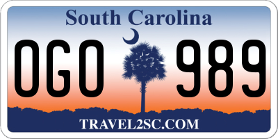 SC license plate OGO989