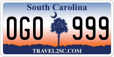 SC license plate OGO999