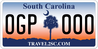 SC license plate OGP000