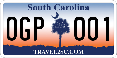 SC license plate OGP001