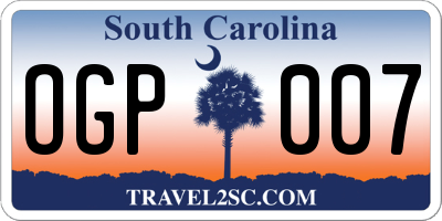 SC license plate OGP007