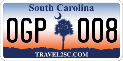 SC license plate OGP008