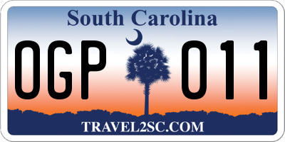 SC license plate OGP011