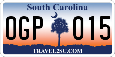 SC license plate OGP015