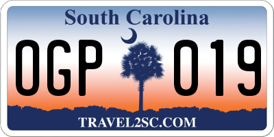 SC license plate OGP019