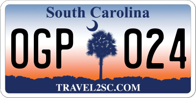 SC license plate OGP024