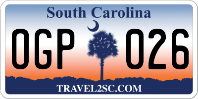 SC license plate OGP026