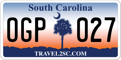 SC license plate OGP027