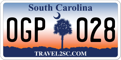 SC license plate OGP028
