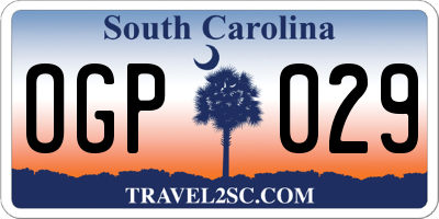 SC license plate OGP029