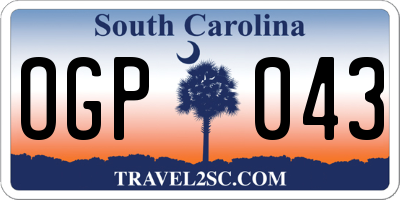 SC license plate OGP043