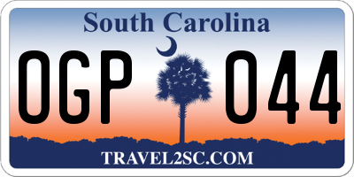SC license plate OGP044