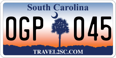 SC license plate OGP045