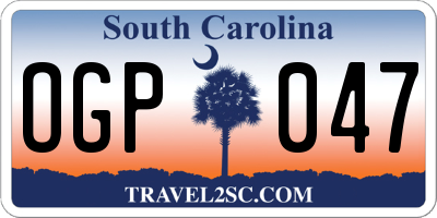 SC license plate OGP047