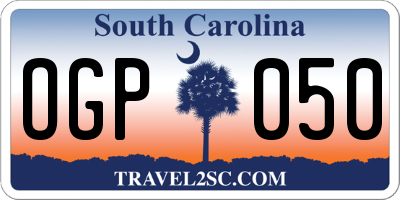 SC license plate OGP050