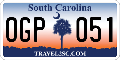 SC license plate OGP051