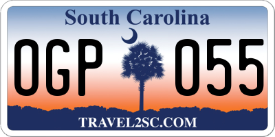 SC license plate OGP055
