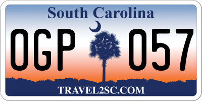 SC license plate OGP057