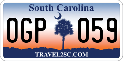 SC license plate OGP059