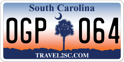 SC license plate OGP064