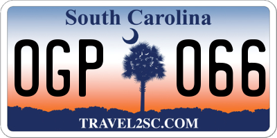 SC license plate OGP066