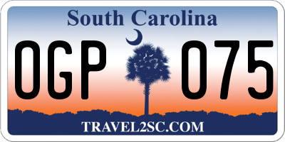 SC license plate OGP075